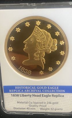1838 Liberty Head Eagle Replica 
