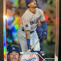Miguel Vargas 2023 Topps Chrome #161 ROOKIE CARD REFRACTOR! DODGERS! 
