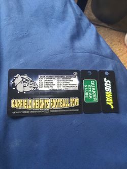 Garfield Heights varsity football team all season pass