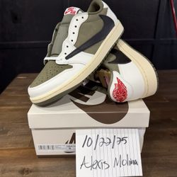 Jordan 1 Low Travis Scott Medium Olive Size 9