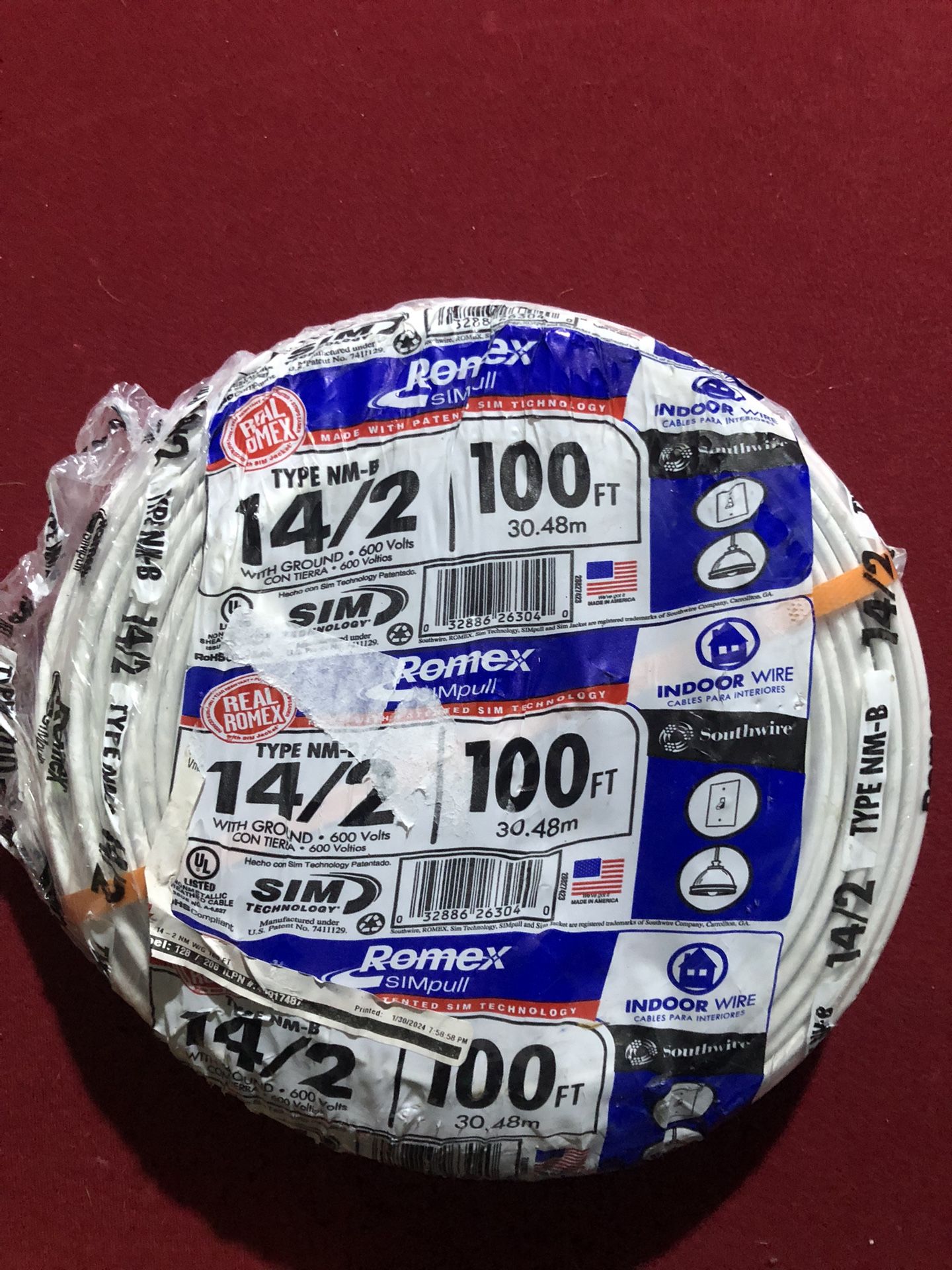 14 2 Romex 100 Ft