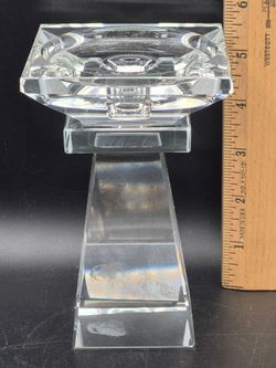 Vintage Crystal Pillar or Taper Candle Holder