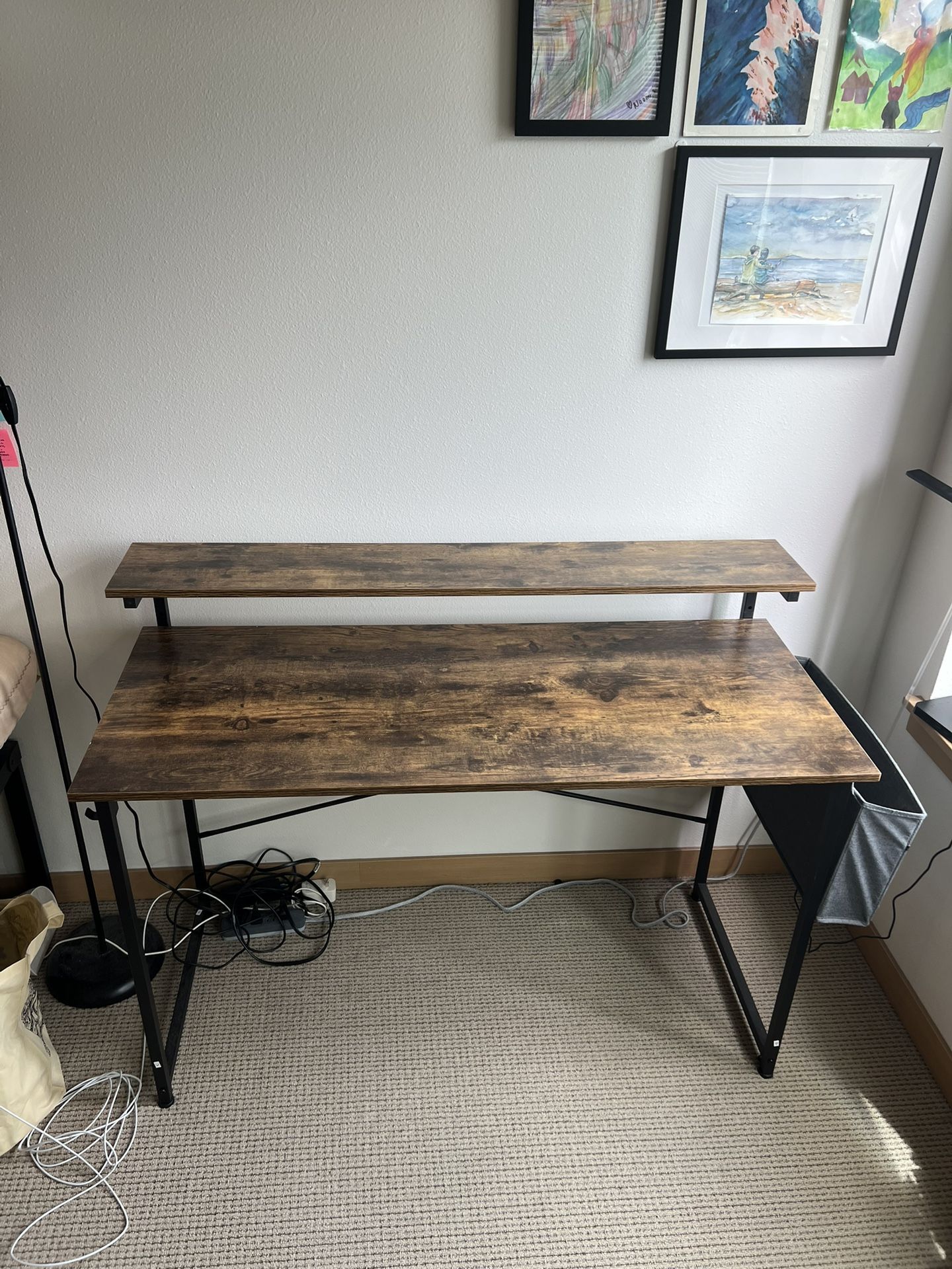 Writing Desk With Monitor Stand