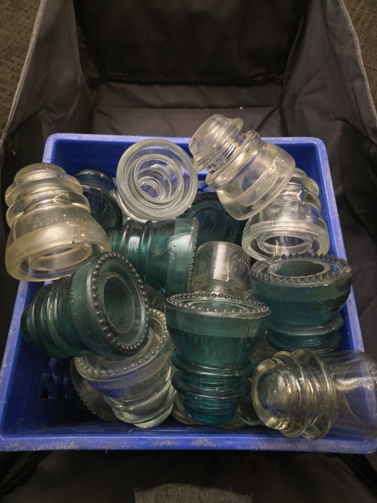 Glass Insulators ( Lot Of 42 )