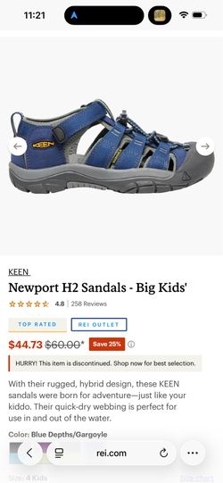 KEEN Newport H2 Kids Sandals – Size 2 – Like New