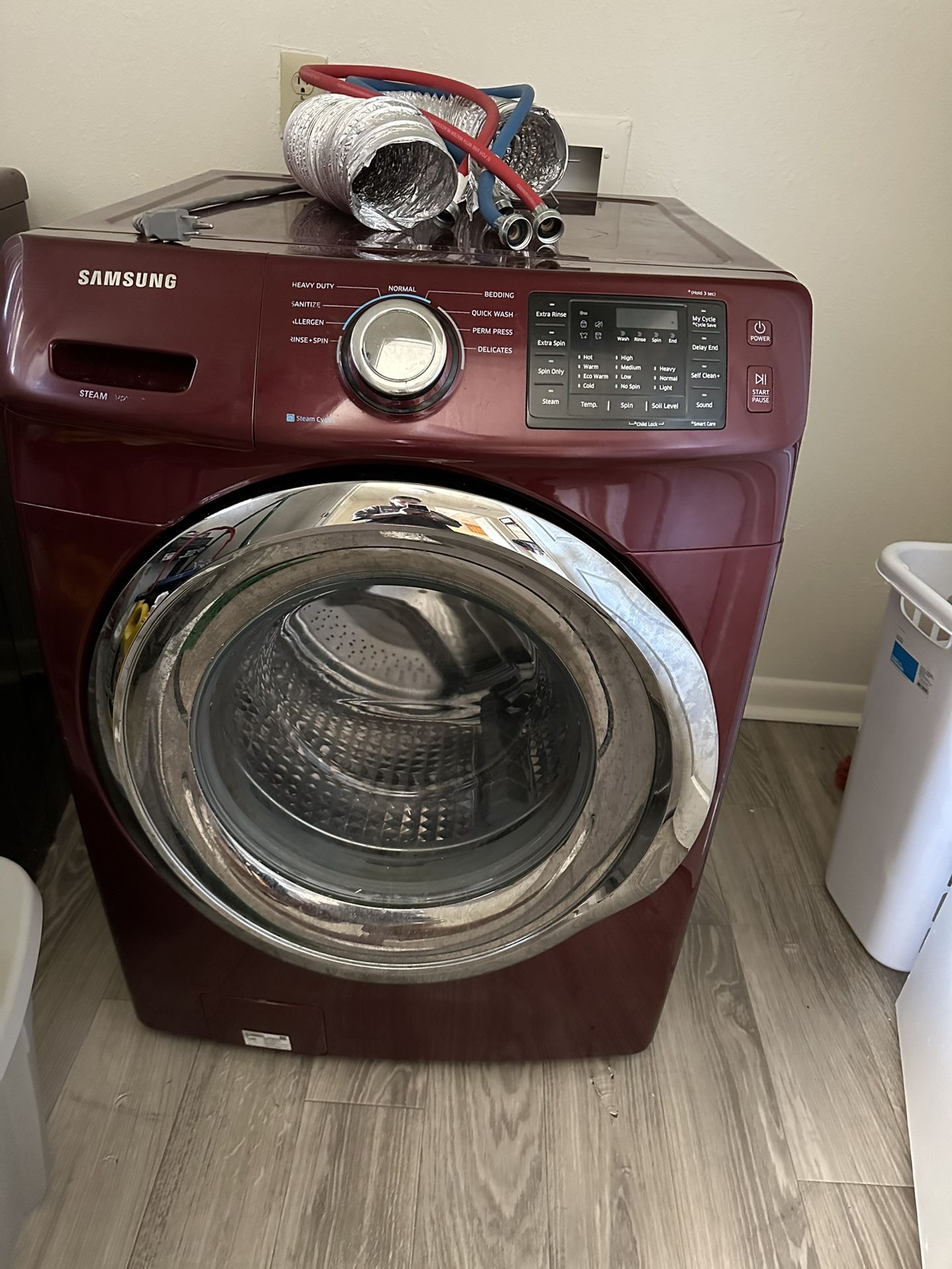 samsung red washer and dryer set