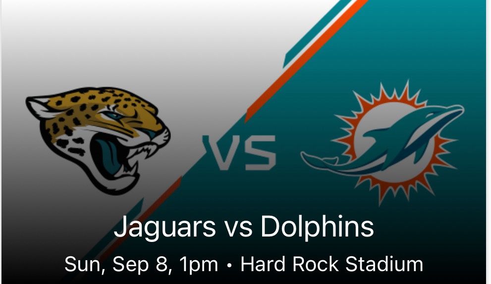 Jaguars vs Dolphins Yellow Parking Pass