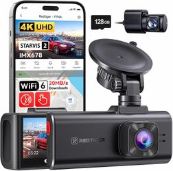 REDTIGER F7NA 4K Dash Cam Voice Control, Touch Screen Front Rear, GPS, WDR Night Vision, Car Camera Truck SUV