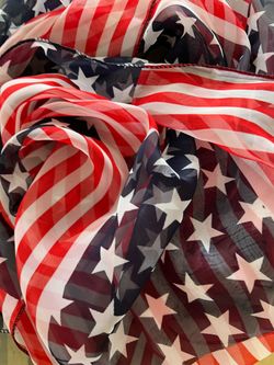 American Flag Print Sheer Scarf