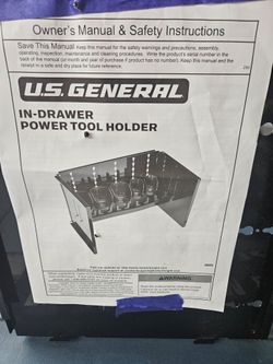 U.S. GENERAL IN-DRAWER POWER TOOL HOLDER