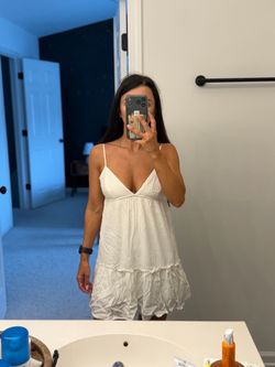 White Flowy Garage Dress