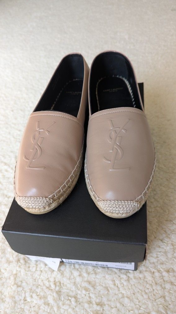 YSL Espadrilles Flats, New, Size 40