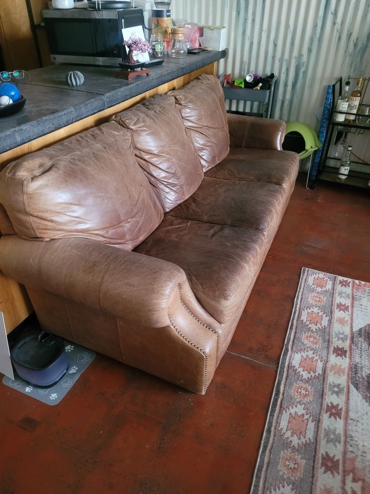 Brown Leather Couch