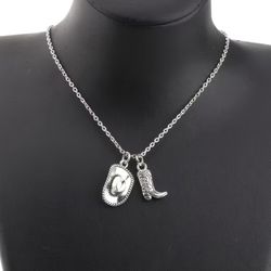 Cowgirl Hat And Boot Necklace