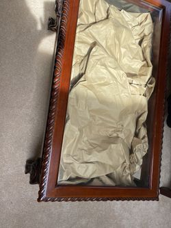 Amazing High Quality Antique Wood And Glass Table