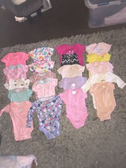 0-3 3 3-6 months baby girl onesies