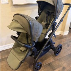 Like New Silver Cross Wave Double Stroller And Bassinet 