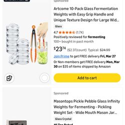 Fermentation Glass Lids Weight