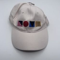 Zara Beige LOVE Embroidery Baseball Cap Size M New with Tags