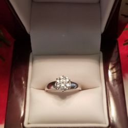 1.03 Solitaire Diamond and White Gold Engagement Ring