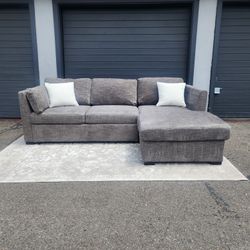 Gray Sleeper Sectional Couch 