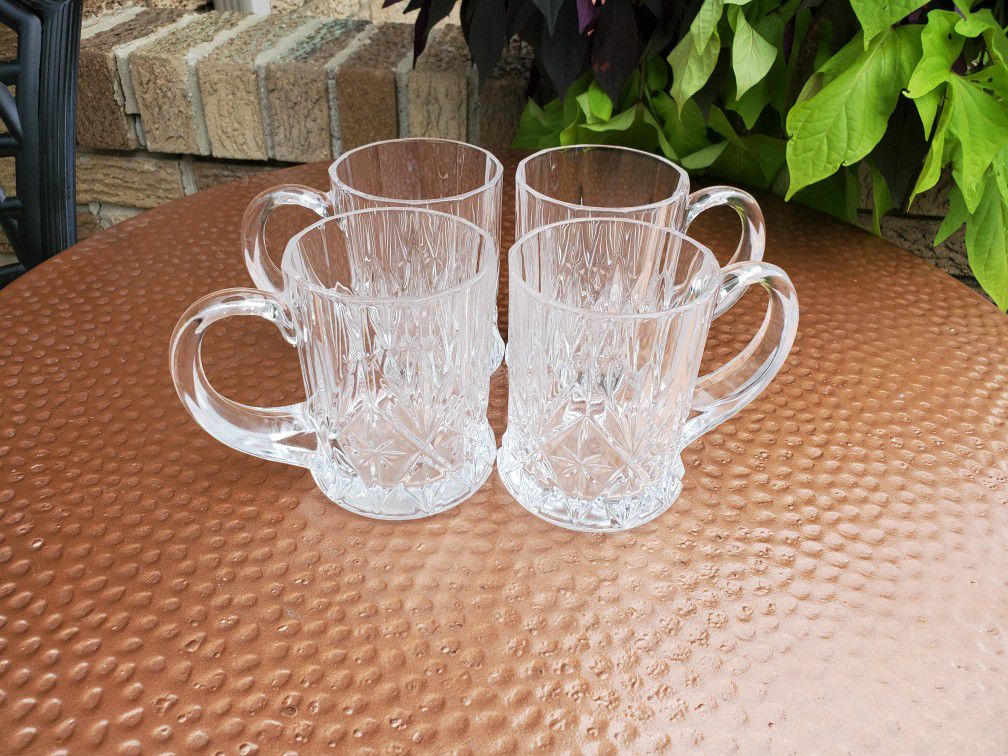 Glass coffee mugs set of 4