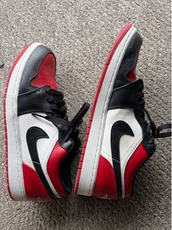 Men’s Air Jordan 1 Low Bred Size 9.5 – Black Red White