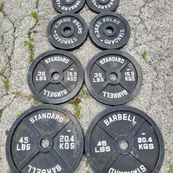 230 Lbs Of Barbell Standard Weights, Olympic Plates With 2" Hole
