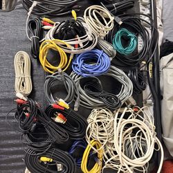 Lot of Cables, Many Are New Electronics