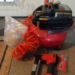 Pancake Compressor With Nail Gun