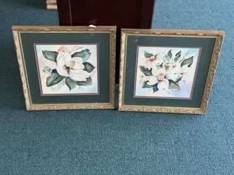 Two Matted Magnolia Prints
