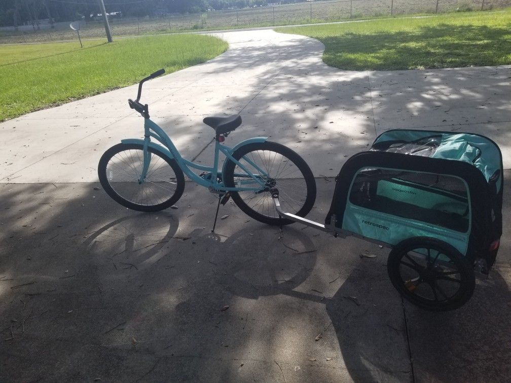 2 Bikes With Dog Carrier