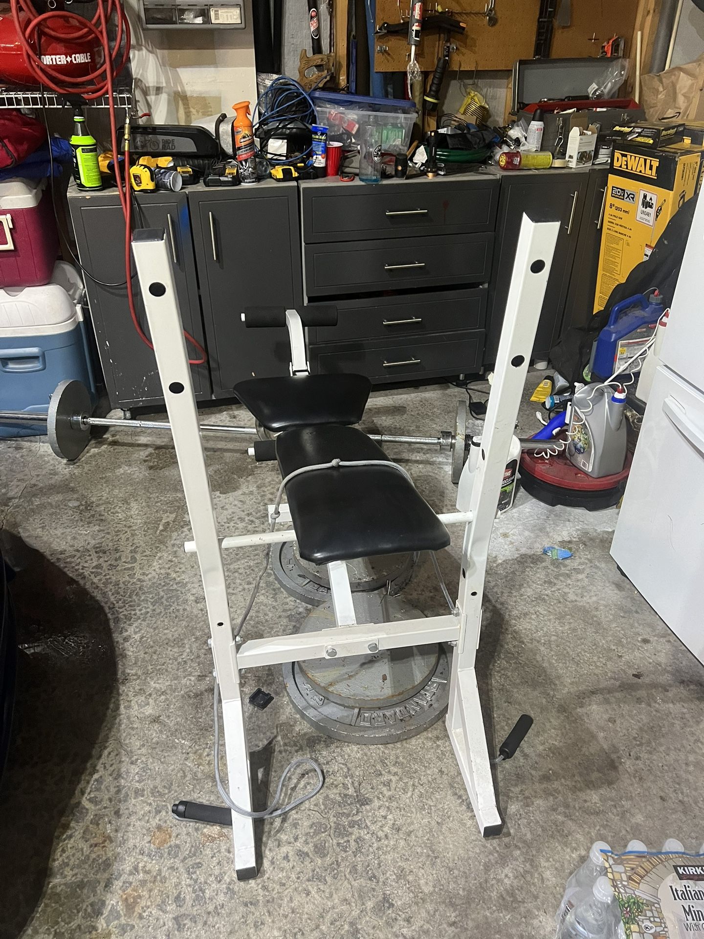 bench press set with bar and weights