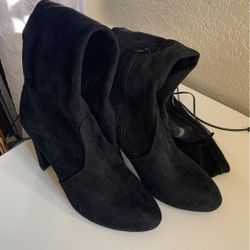 Black Faux Suede Boots 