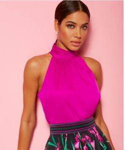 NEW YORK & COMPANY - Eva Mendes Fiesta Collection Halter Neck BLOUSE, SIZE M, NEW