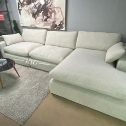 Elyza Feather Filled Cloud Sectional Couch Set Fast Delivery Stain And Water Resistant Fabric 👉 PLEASE ASK FOR JON GREEN WHEN YOU ARRIVE!