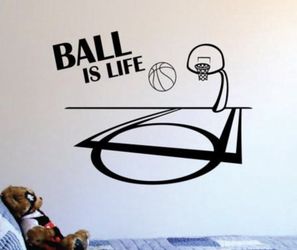 PRE MADE Wall Decal Home Decor Basketball Sports Ball is Life