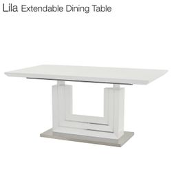 Lila Extendable Dining Table White Glossy