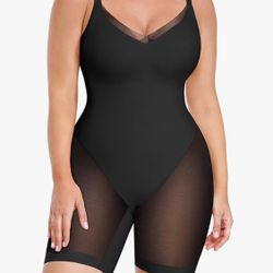 SHAPELLX Women's Shapewear Tummy Control Bodysuit Butt Lifting Body Shaper Mid-Thigh Body Suit