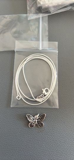 S925 Silver vintage butterfly pendant DIY bracelet necklace pendant accessory material necklace