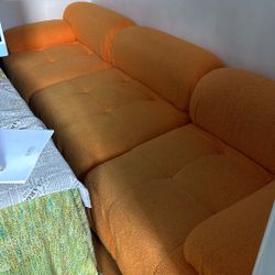 Orange Fuzz Couch