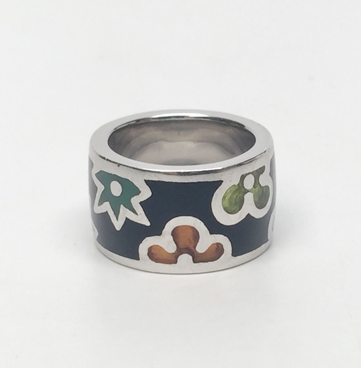 Sterling Silver Alan K Designo Collection Multi-Color Flower Ring Size 6