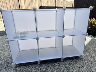 6-Cube White Storage Organizer – Modular Shelf