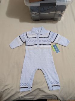 Baby Knit Romper with Fair Isle Pattern