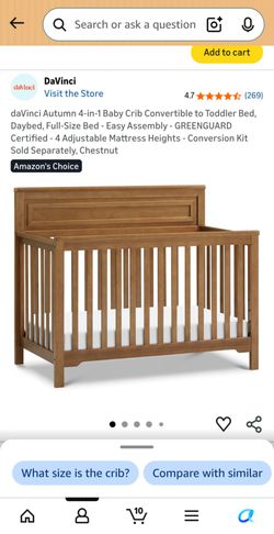 daVinci Autumn 4-in-1 Baby Crib Convertible to Toddler Bed, Daybed, Full-Size Bed