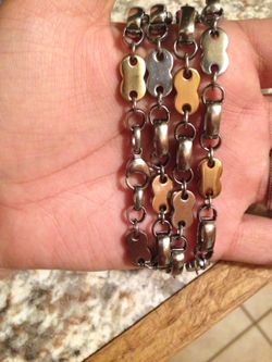 Gold Plated Two Tone Biker Chain