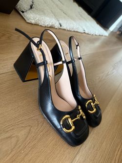 Authentic size 38 Gucci Horsebit 75mm Heeled Slingback