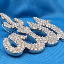 Moissanite Allah Charm 