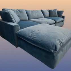 Blue Sofa w/ Ottoman (SPECIAL PRICE)