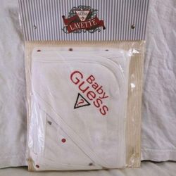 Vintage Baby  Guess Layette Hooded Towel And Washcloth 